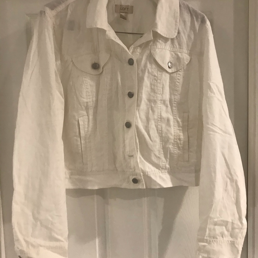 White linen Loft jacket